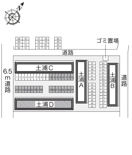 ★手数料０円★土浦市真鍋１丁目　月極駐車場（LP）